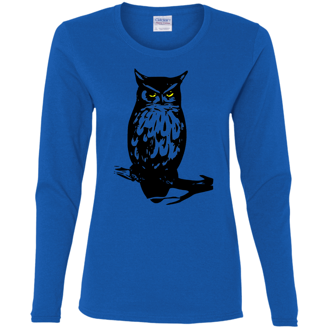T-Shirts Royal / S Owl Portrait Women's Long Sleeve T-Shirt