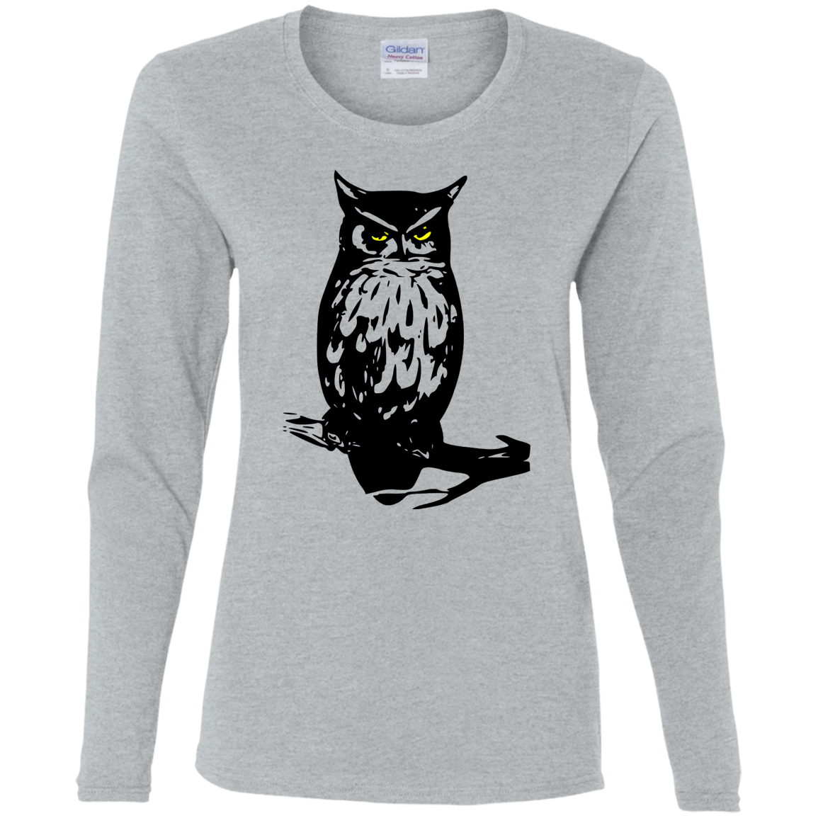 T-Shirts Sport Grey / S Owl Portrait Women's Long Sleeve T-Shirt