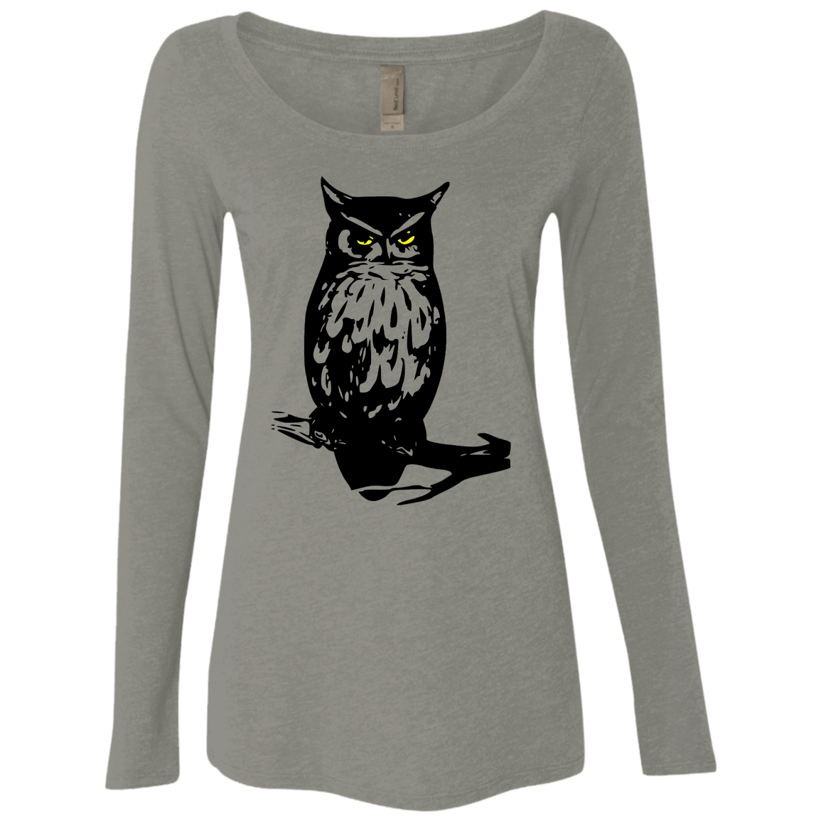 T-Shirts Venetian Grey / S Owl Portrait Women's Triblend Long Sleeve Shirt