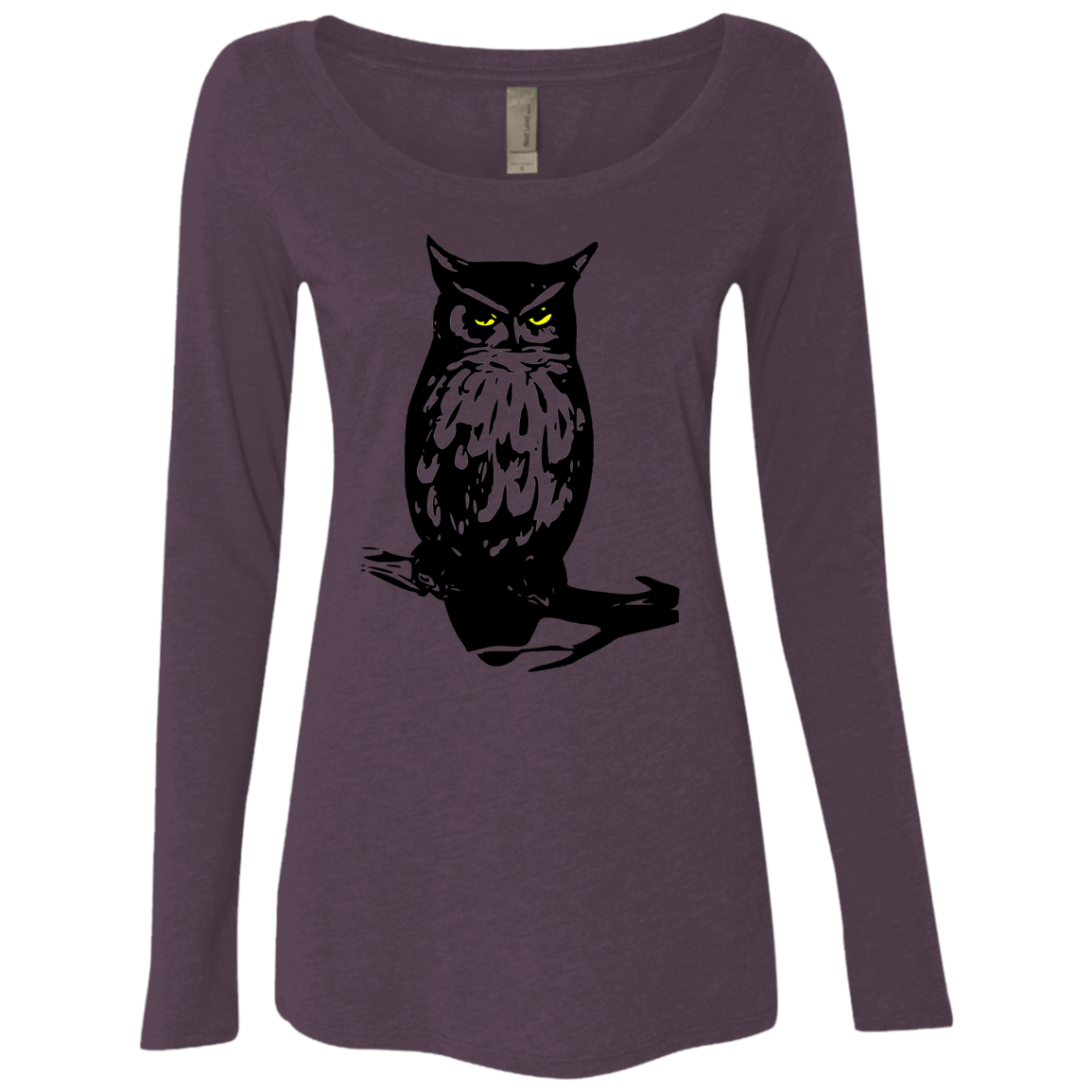 T-Shirts Vintage Purple / S Owl Portrait Women's Triblend Long Sleeve Shirt