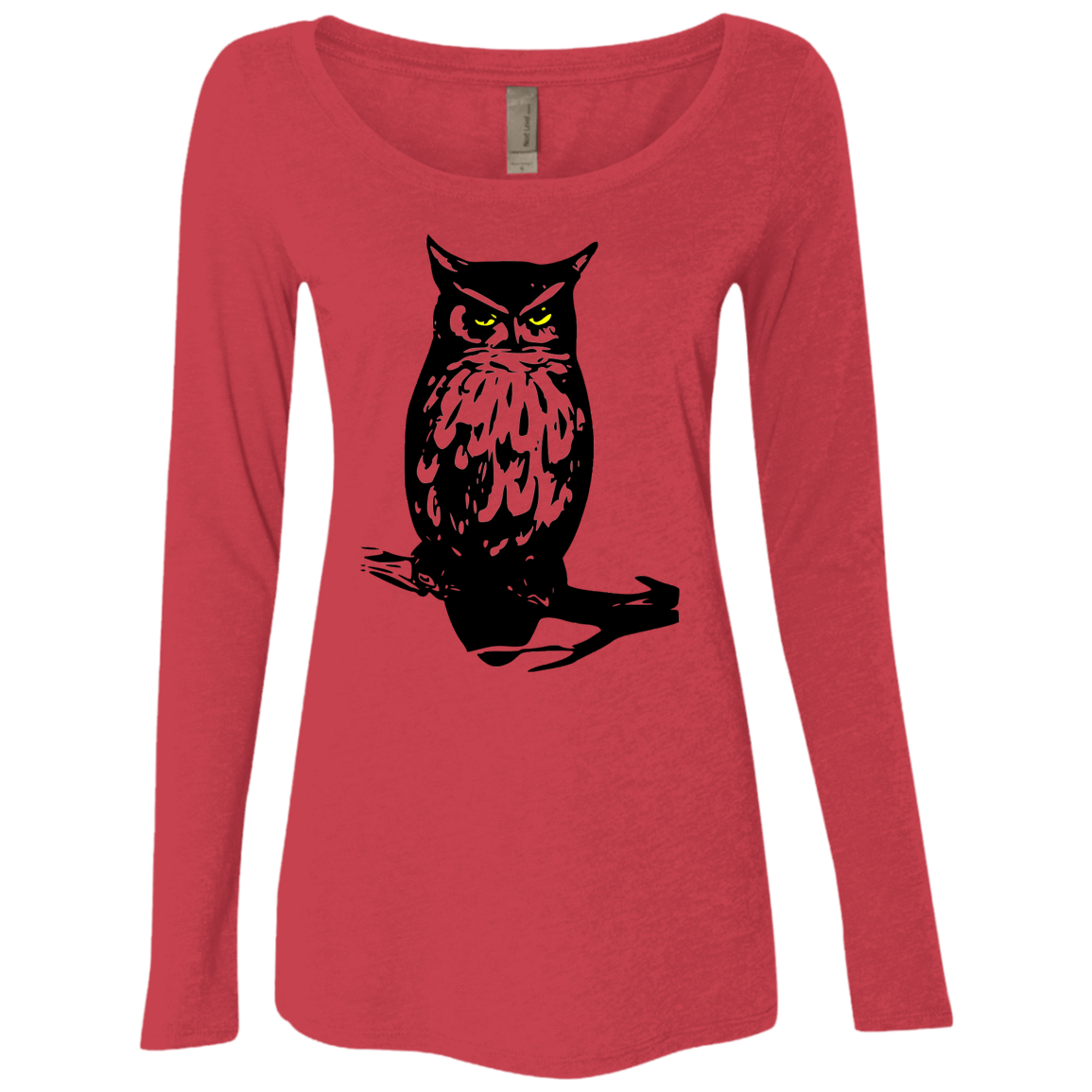 T-Shirts Vintage Red / S Owl Portrait Women's Triblend Long Sleeve Shirt