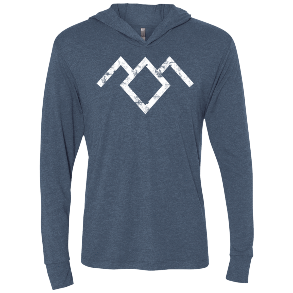 T-Shirts Indigo / X-Small Owl Symbol Triblend Long Sleeve Hoodie Tee