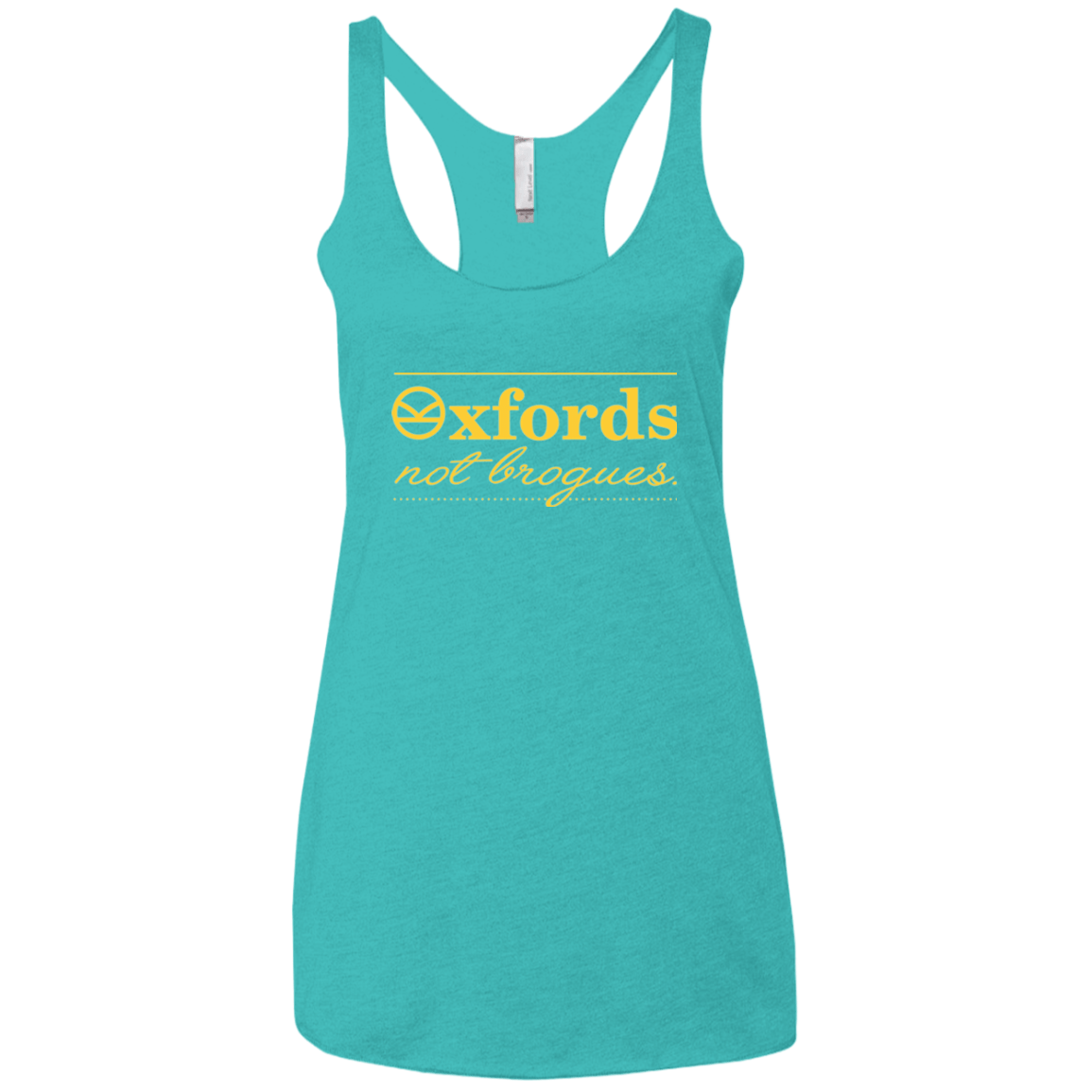 T-Shirts Tahiti Blue / X-Small Oxfords Not Brogues Women's Triblend Racerback Tank