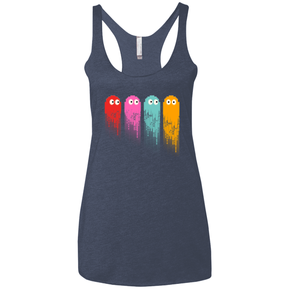 T-Shirts Vintage Navy / X-Small Pac color ghost Women's Triblend Racerback Tank