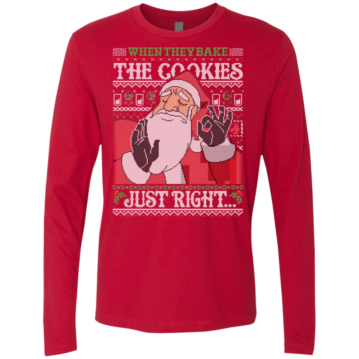 T-Shirts Red / Small Pacha Santa ugly sweater Men's Premium Long Sleeve