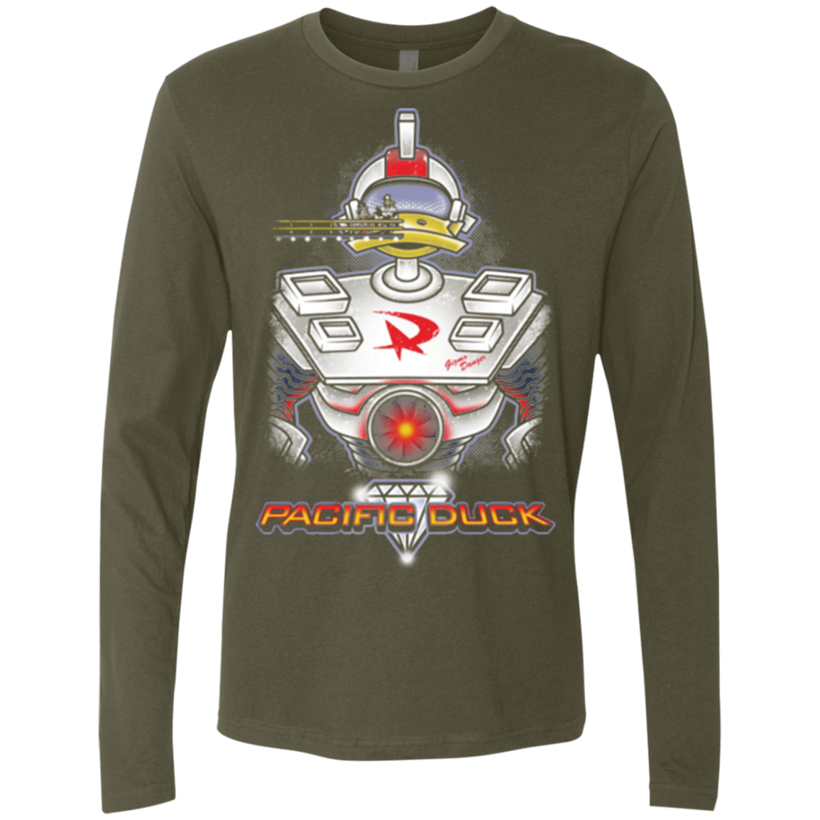 T-Shirts Military Green / S Pacific Duck Men's Premium Long Sleeve