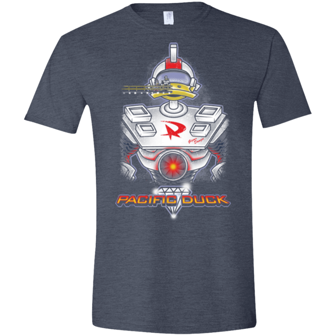 T-Shirts Heather Navy / S Pacific Duck Men's Semi-Fitted Softstyle