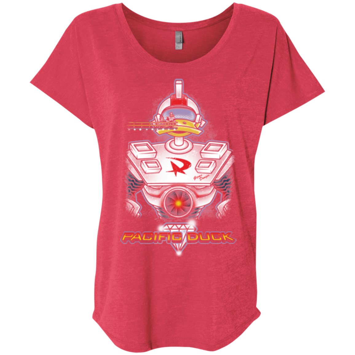 T-Shirts Vintage Red / X-Small Pacific Duck Triblend Dolman Sleeve