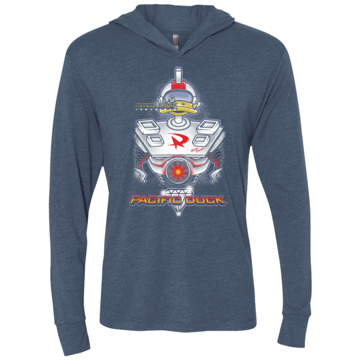 T-Shirts Indigo / X-Small Pacific Duck Triblend Long Sleeve Hoodie Tee