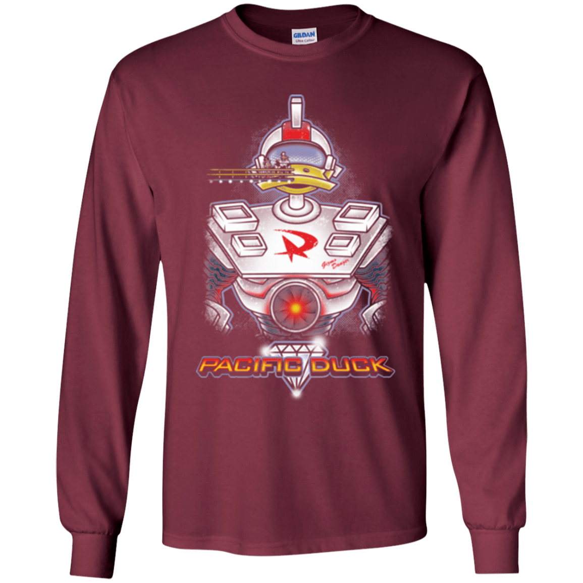 T-Shirts Maroon / YS Pacific Duck Youth Long Sleeve T-Shirt
