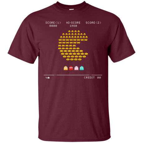 T-Shirts Maroon / S Pacman Invaders T-Shirt