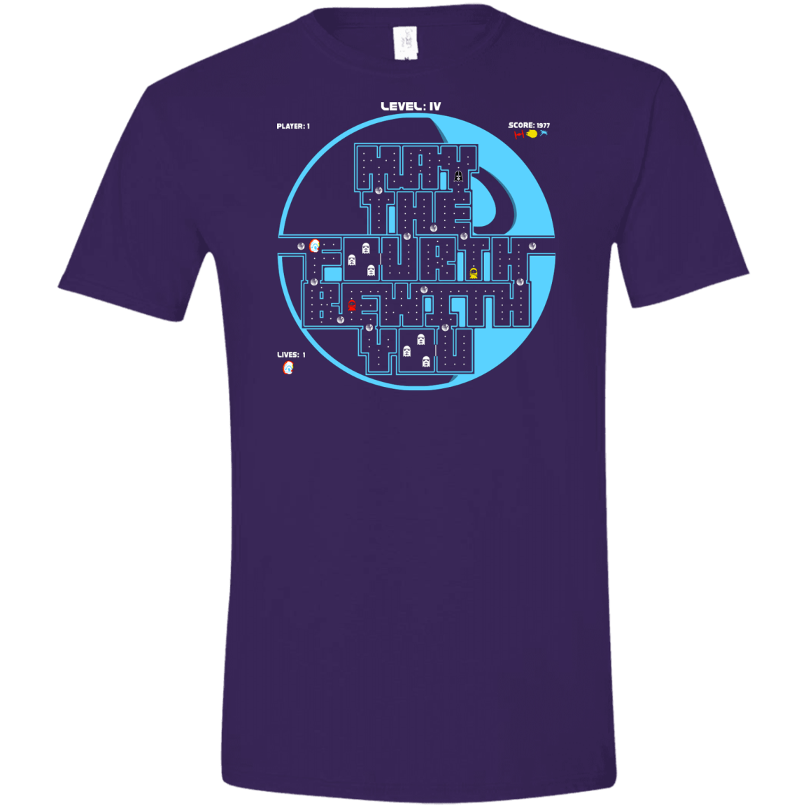 T-Shirts Purple / S Pacman May The Fourth Men's Semi-Fitted Softstyle