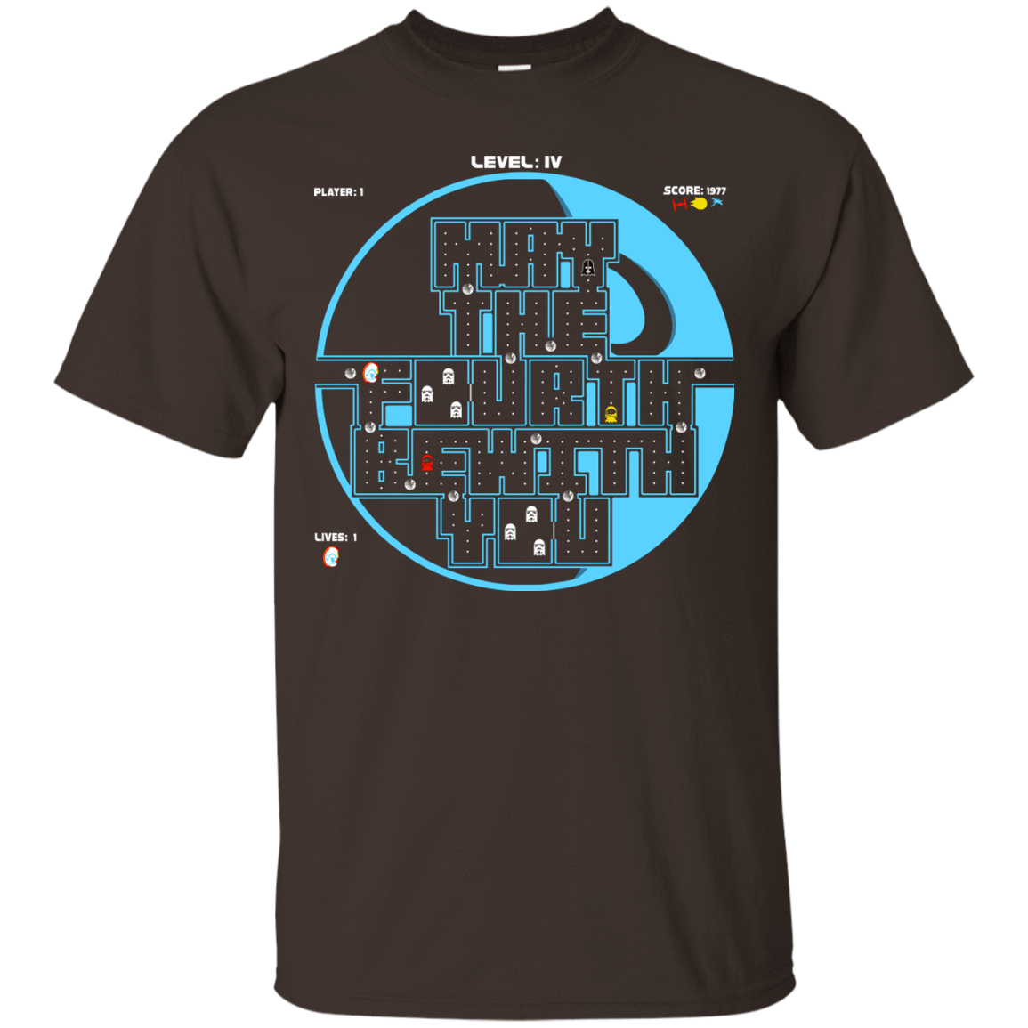 T-Shirts Dark Chocolate / S Pacman May The Fourth T-Shirt