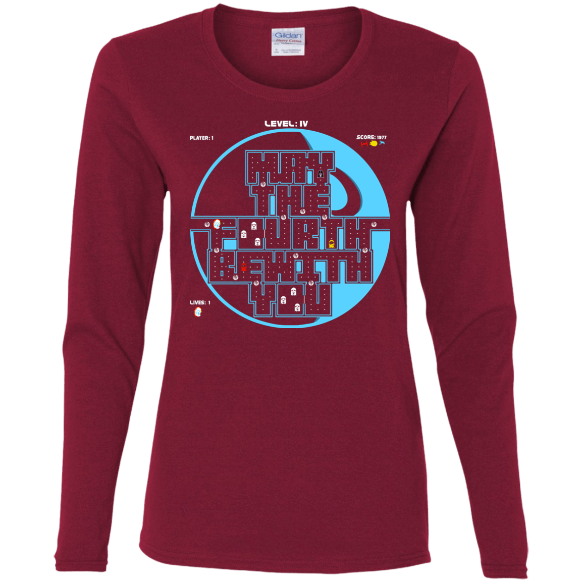 T-Shirts Cardinal / S Pacman May The Fourth Women's Long Sleeve T-Shirt