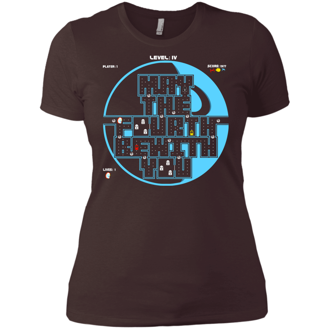 T-Shirts Dark Chocolate / X-Small Pacman May The Fourth Women's Premium T-Shirt