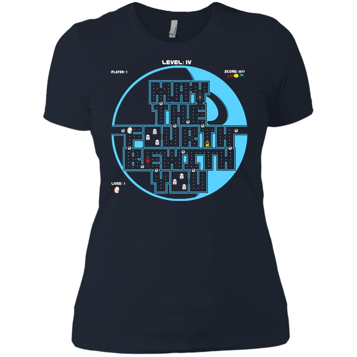 T-Shirts Midnight Navy / X-Small Pacman May The Fourth Women's Premium T-Shirt