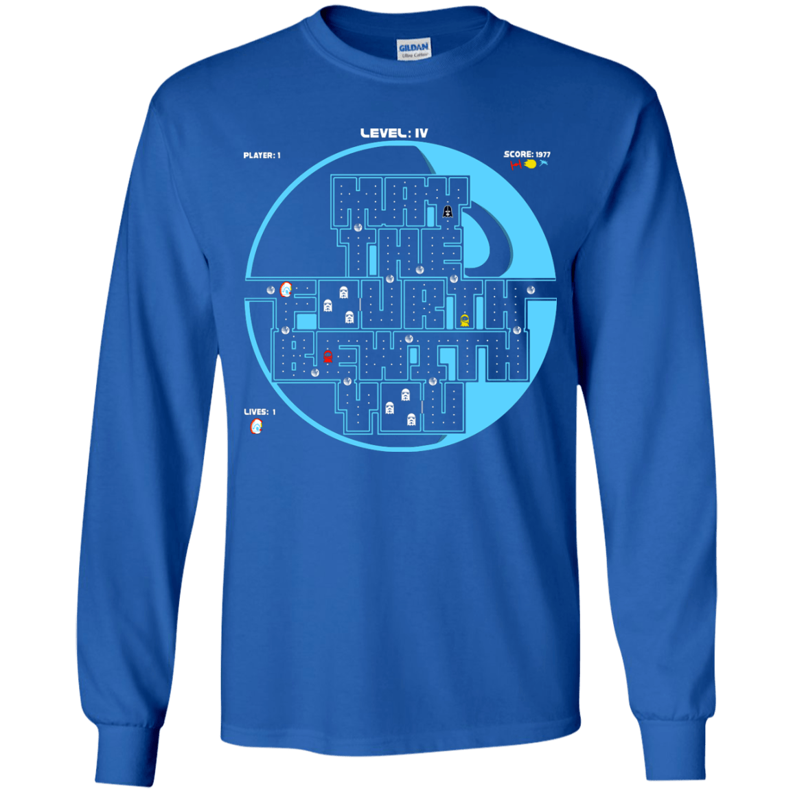 T-Shirts Royal / YS Pacman May The Fourth Youth Long Sleeve T-Shirt