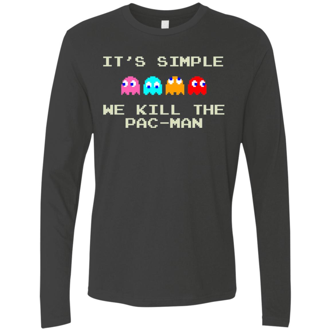 T-Shirts Heavy Metal / S Pacmanok Men's Premium Long Sleeve