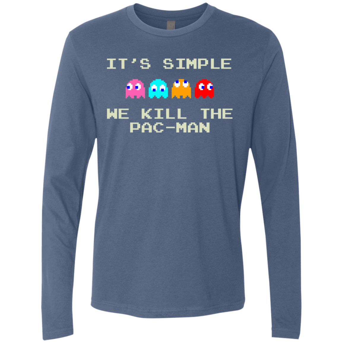 T-Shirts Indigo / S Pacmanok Men's Premium Long Sleeve