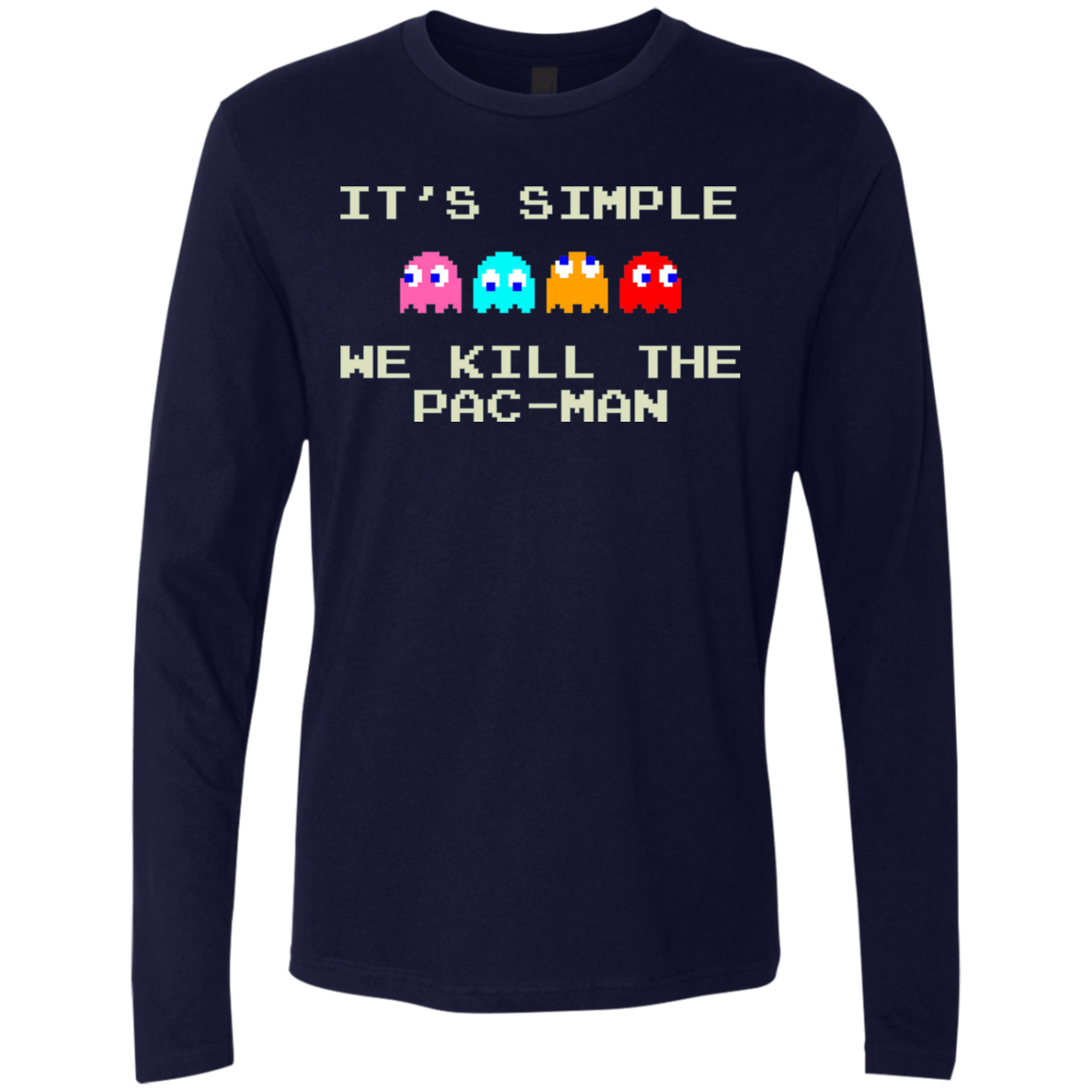 T-Shirts Midnight Navy / S Pacmanok Men's Premium Long Sleeve