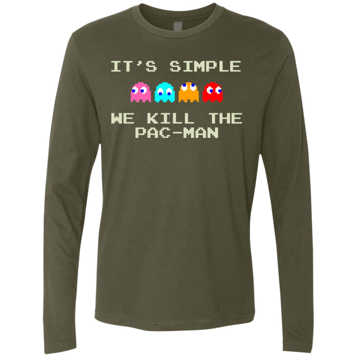 T-Shirts Military Green / S Pacmanok Men's Premium Long Sleeve