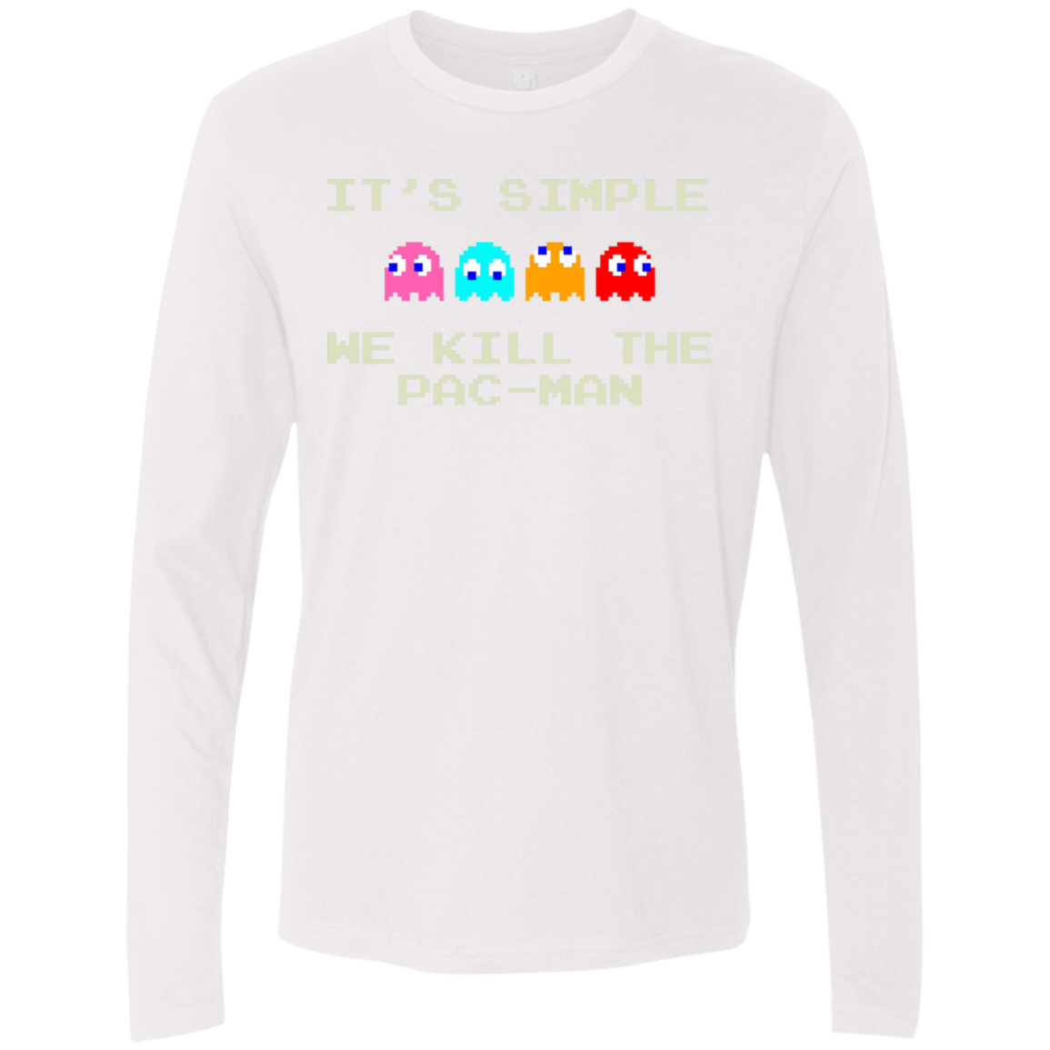T-Shirts White / S Pacmanok Men's Premium Long Sleeve