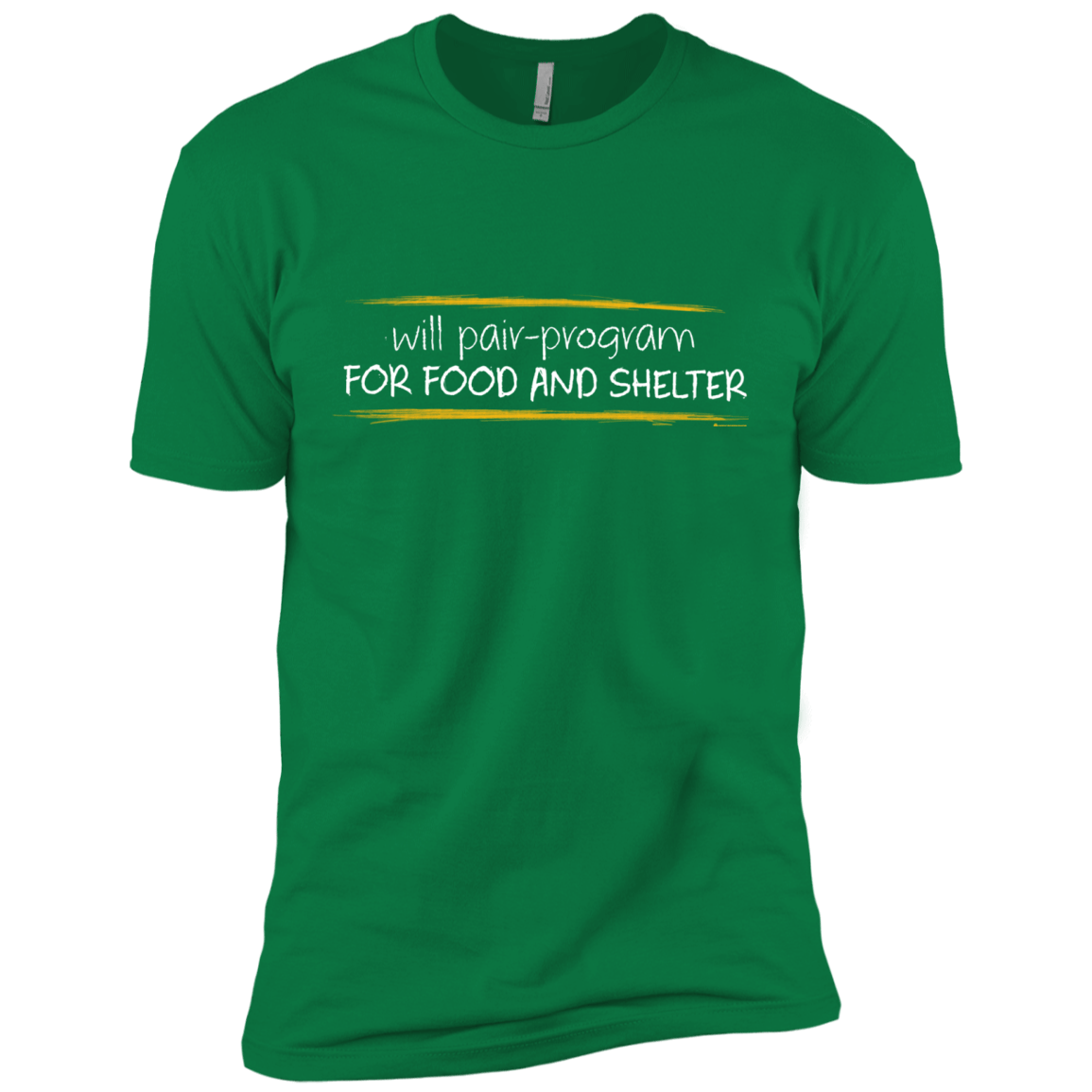 T-Shirts Kelly Green / X-Small Pair Programming For Food And Shelter Men's Premium T-Shirt