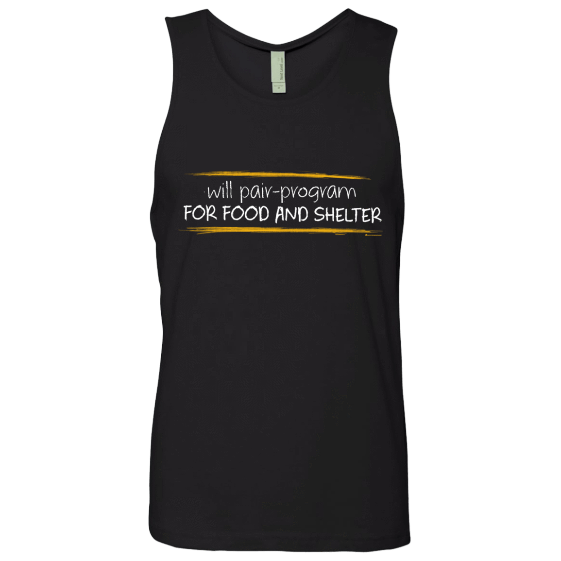 T-Shirts Black / Small Pair Programming For Food And Shelter Men's Premium Tank Top