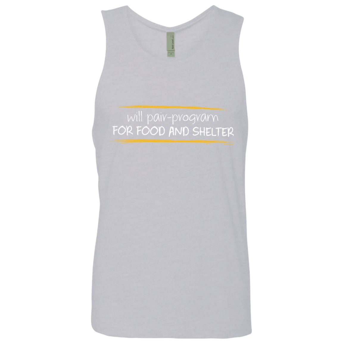 T-Shirts Heather Grey / Small Pair Programming For Food And Shelter Men's Premium Tank Top