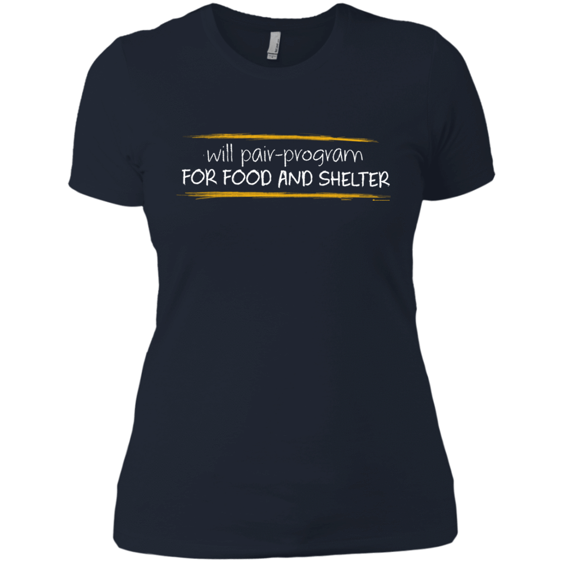 T-Shirts Midnight Navy / X-Small Pair Programming For Food And Shelter Women's Premium T-Shirt