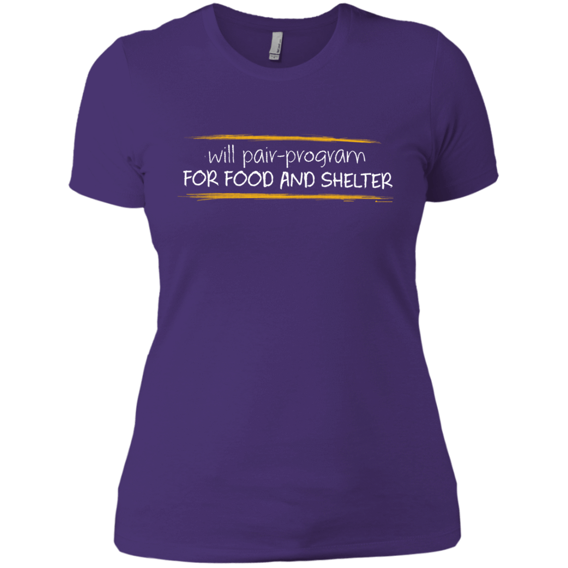 T-Shirts Purple Rush/ / X-Small Pair Programming For Food And Shelter Women's Premium T-Shirt