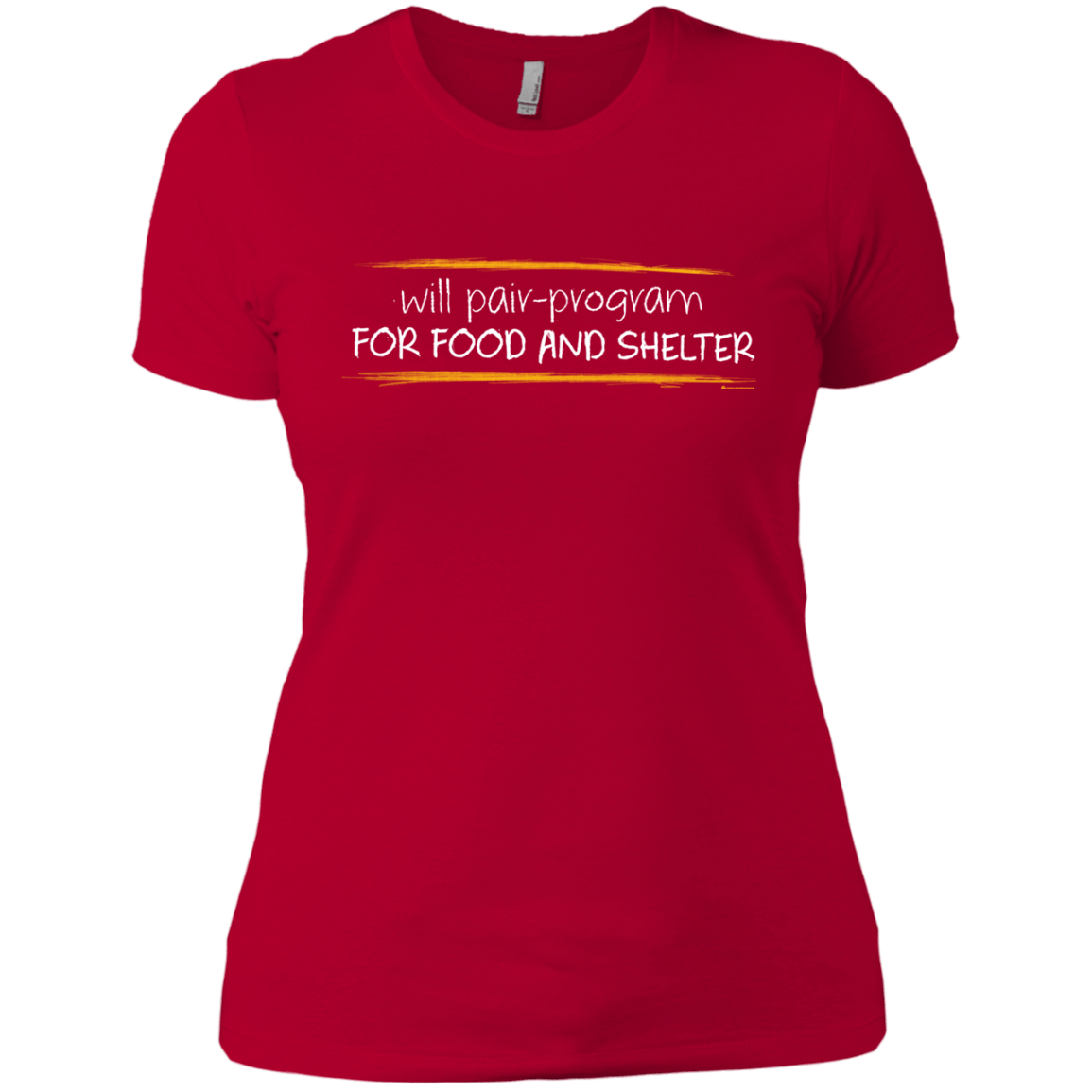 T-Shirts Red / X-Small Pair Programming For Food And Shelter Women's Premium T-Shirt