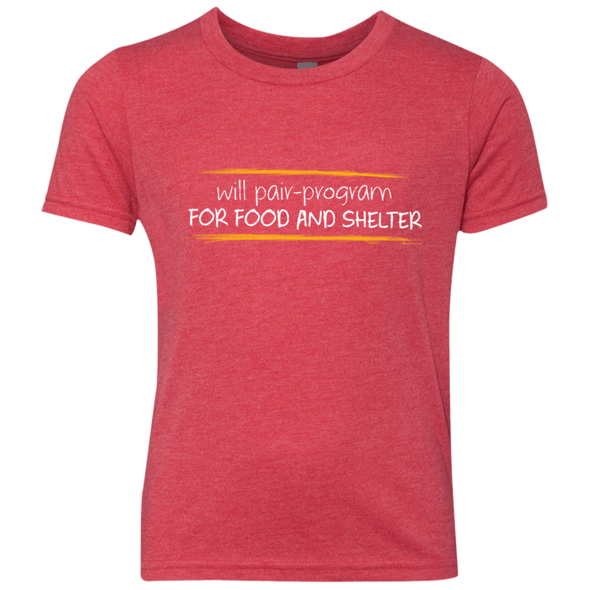 T-Shirts Vintage Red / YXS Pair Programming For Food And Shelter Youth Triblend T-Shirt