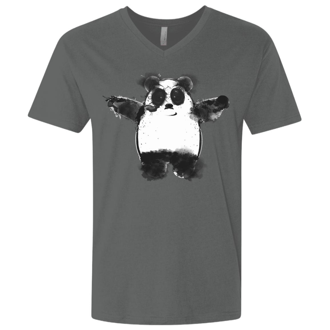 T-Shirts Heavy Metal / X-Small Panda Ink Men's Premium V-Neck