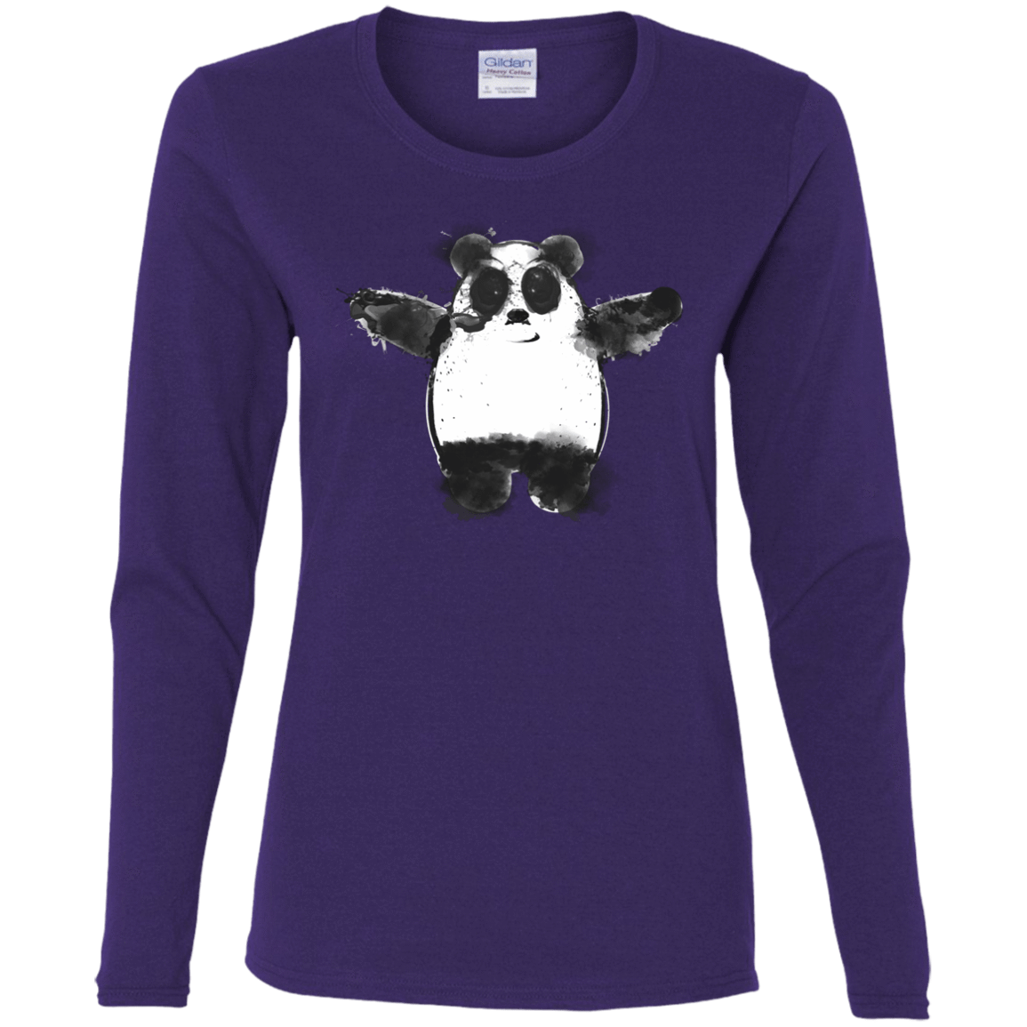 T-Shirts Purple / S Panda Ink Women's Long Sleeve T-Shirt