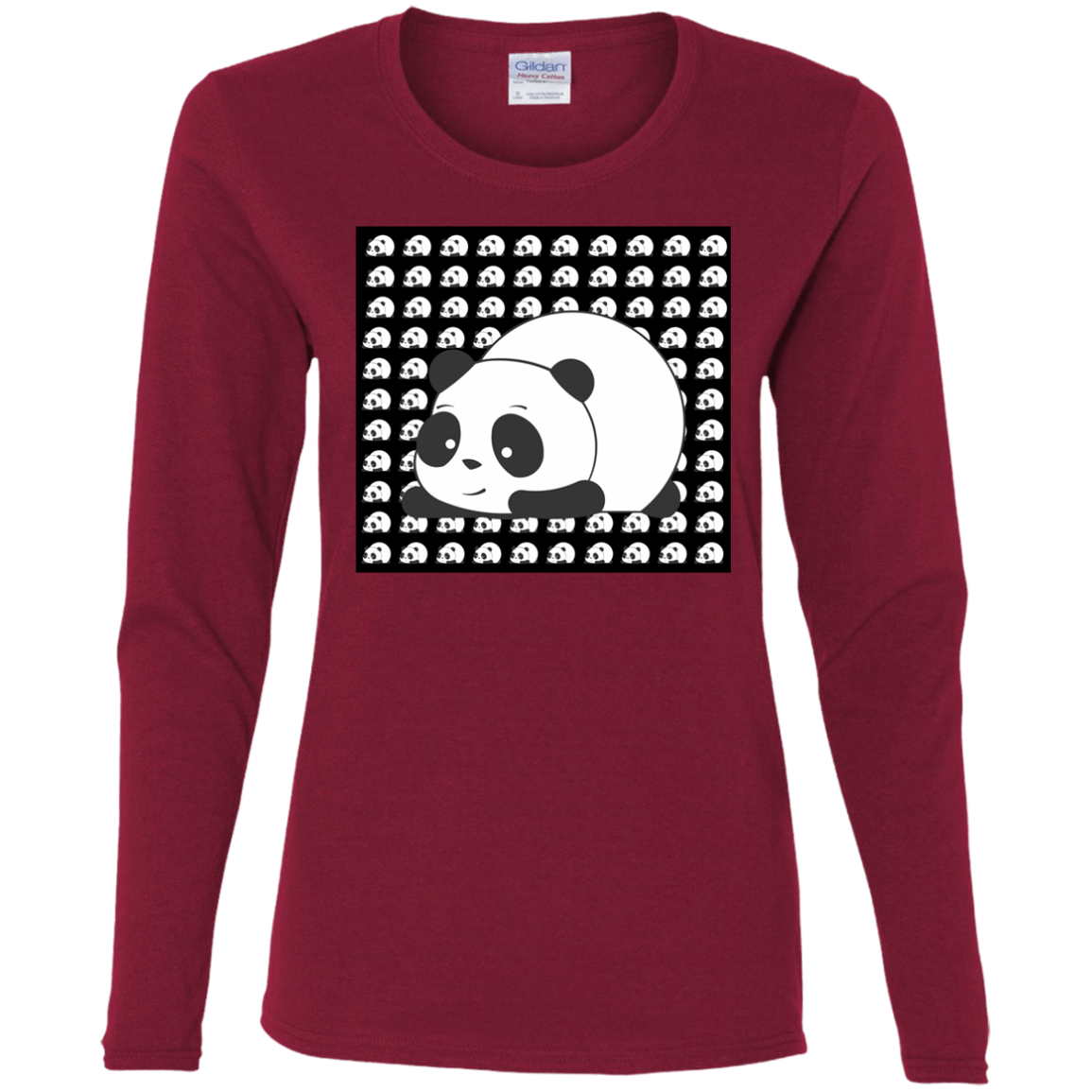 T-Shirts Cardinal / S Panda Women's Long Sleeve T-Shirt