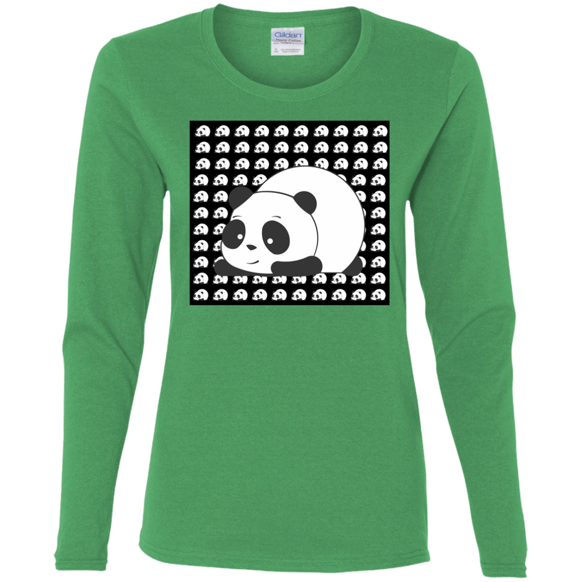 T-Shirts Irish Green / S Panda Women's Long Sleeve T-Shirt