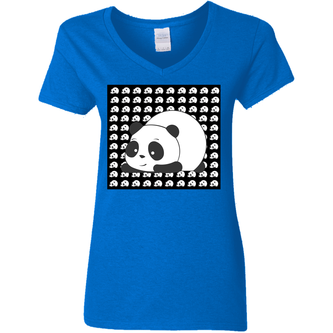 T-Shirts Royal / S Panda Women's V-Neck T-Shirt