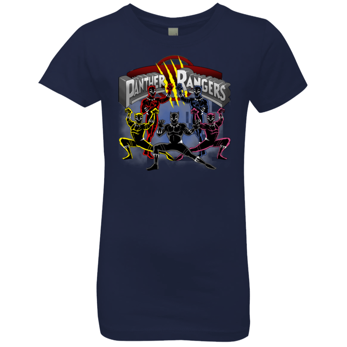 T-Shirts Midnight Navy / YXS Panther Rangers Girls Premium T-Shirt