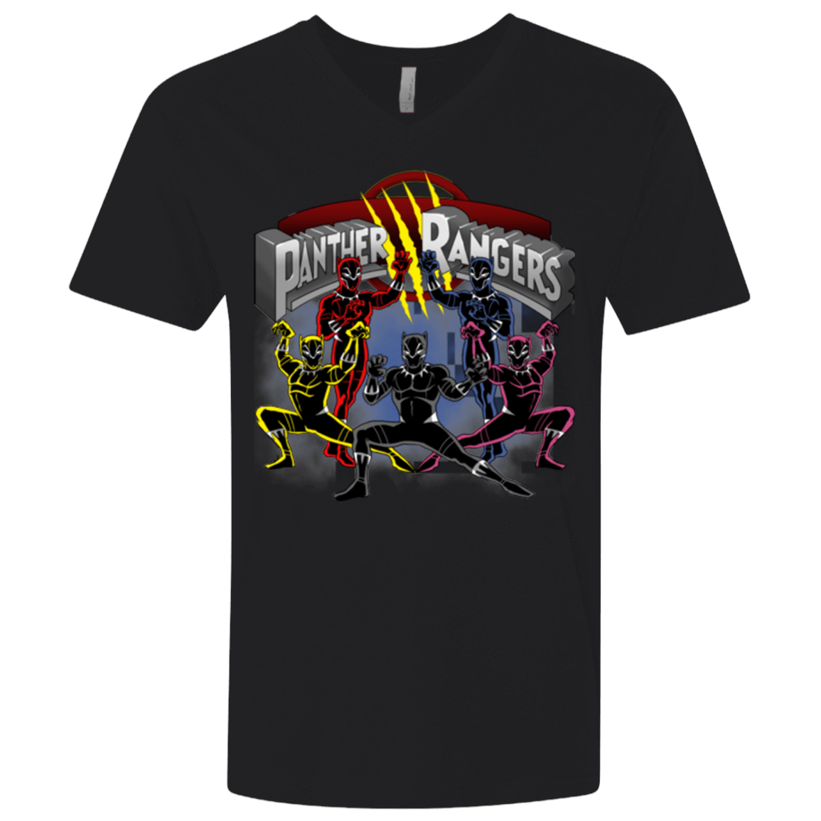T-Shirts Black / X-Small Panther Rangers Men's Premium V-Neck