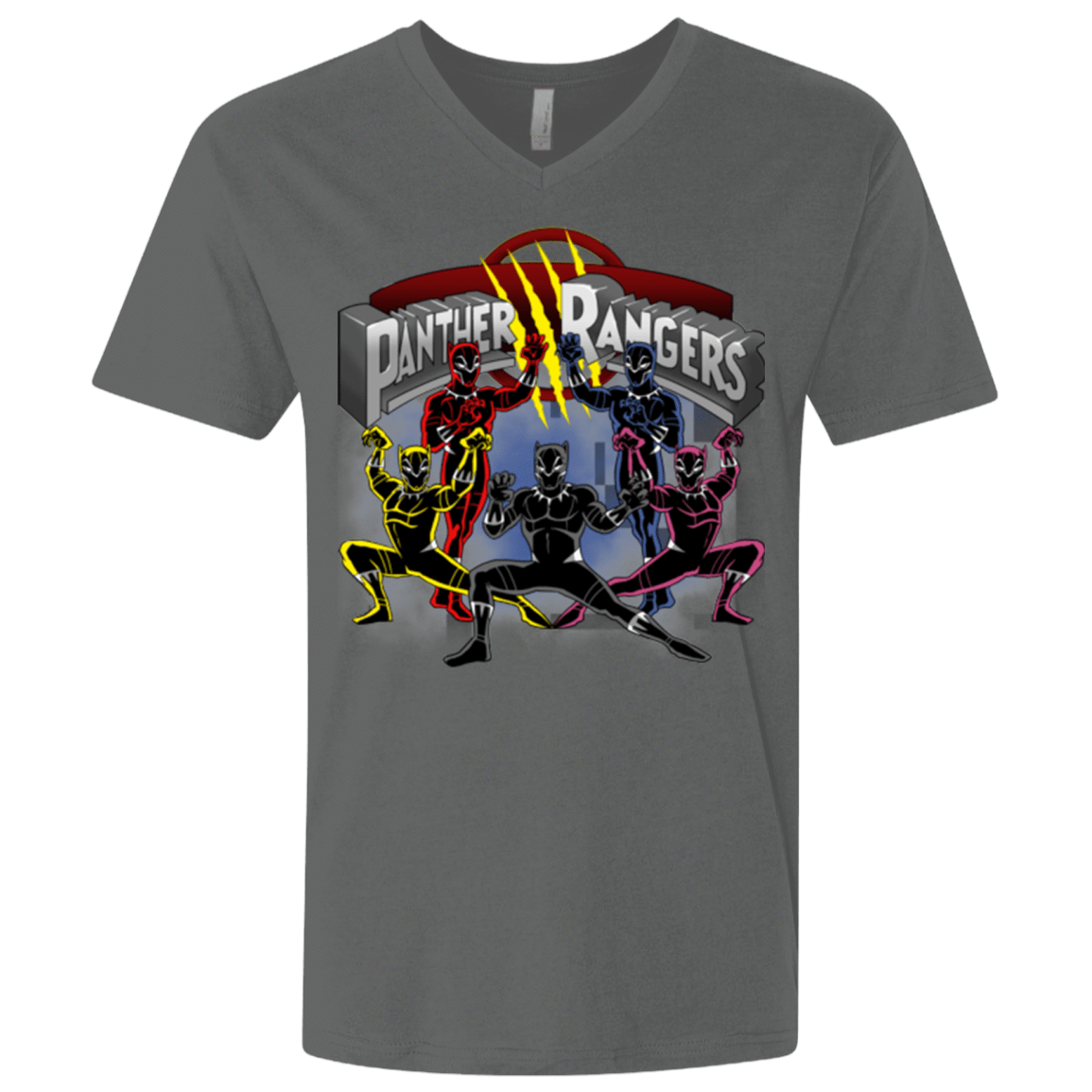 T-Shirts Heavy Metal / X-Small Panther Rangers Men's Premium V-Neck