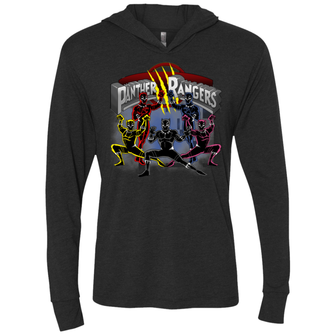 T-Shirts Vintage Black / X-Small Panther Rangers Triblend Long Sleeve Hoodie Tee