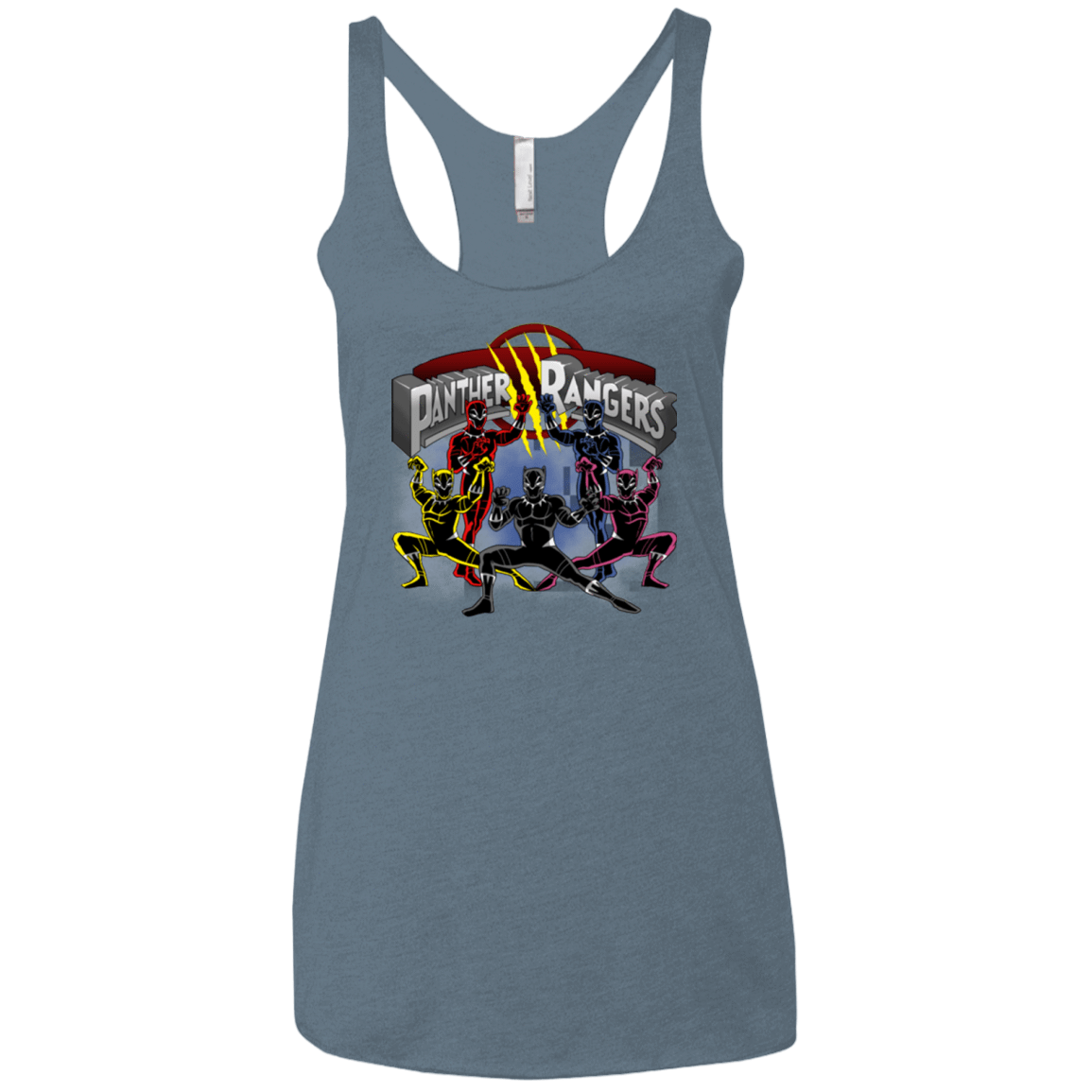 T-Shirts Indigo / X-Small Panther Rangers Women's Triblend Racerback Tank