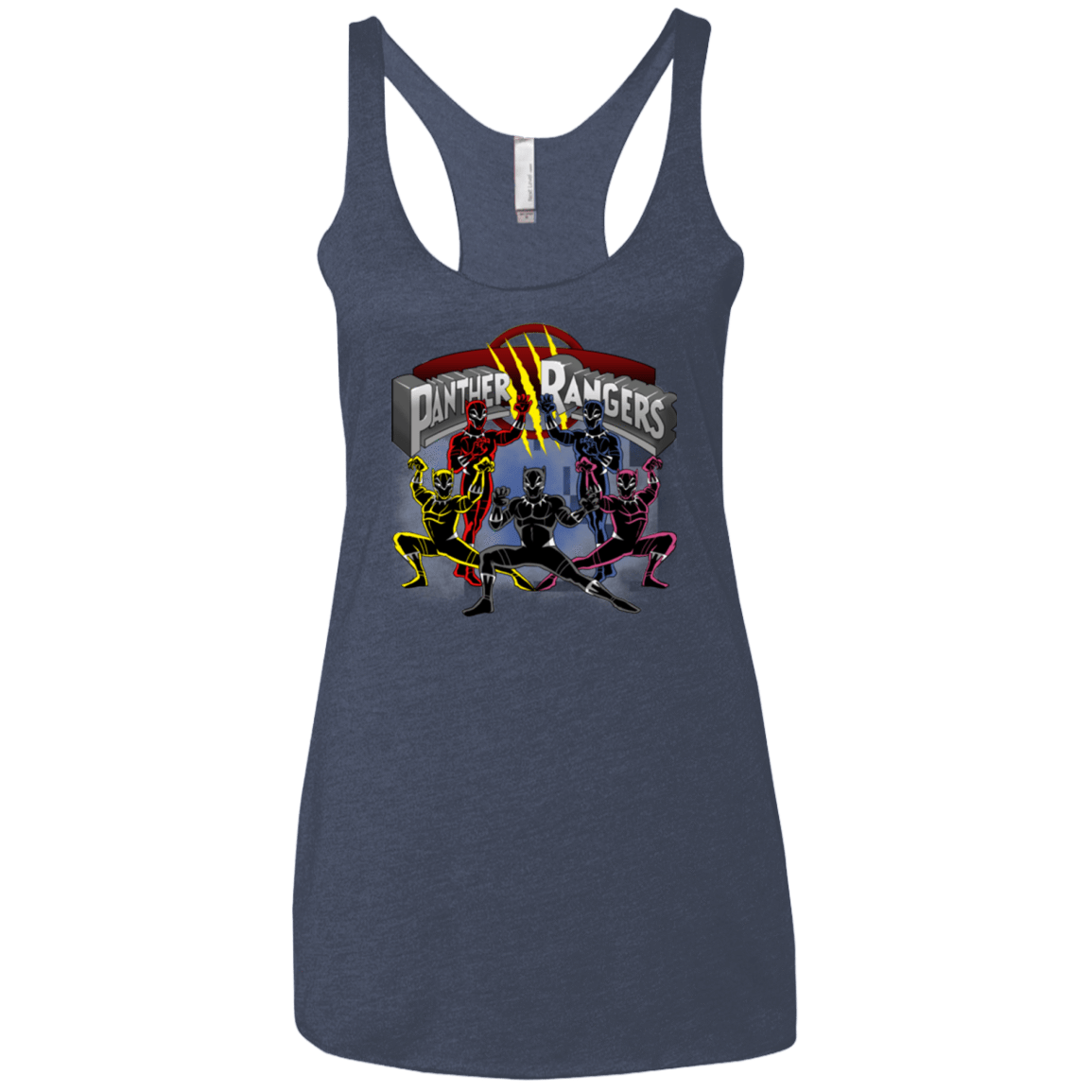 T-Shirts Vintage Navy / X-Small Panther Rangers Women's Triblend Racerback Tank