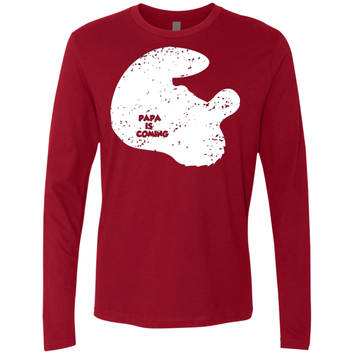 T-Shirts Cardinal / Small Papa Is Coming Men's Premium Long Sleeve