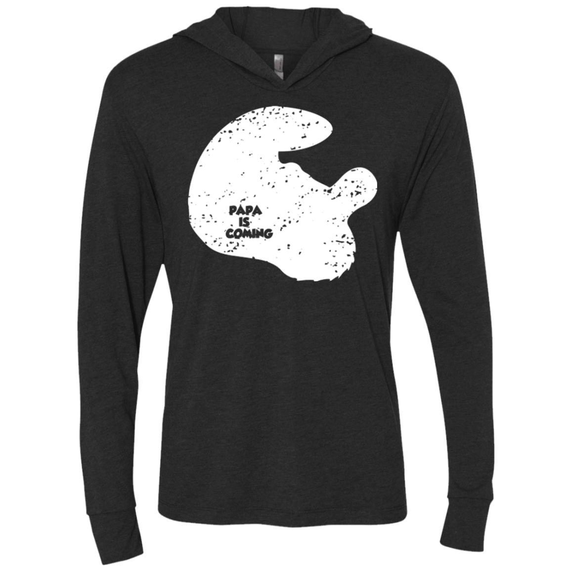 T-Shirts Vintage Black / X-Small Papa Is Coming Triblend Long Sleeve Hoodie Tee