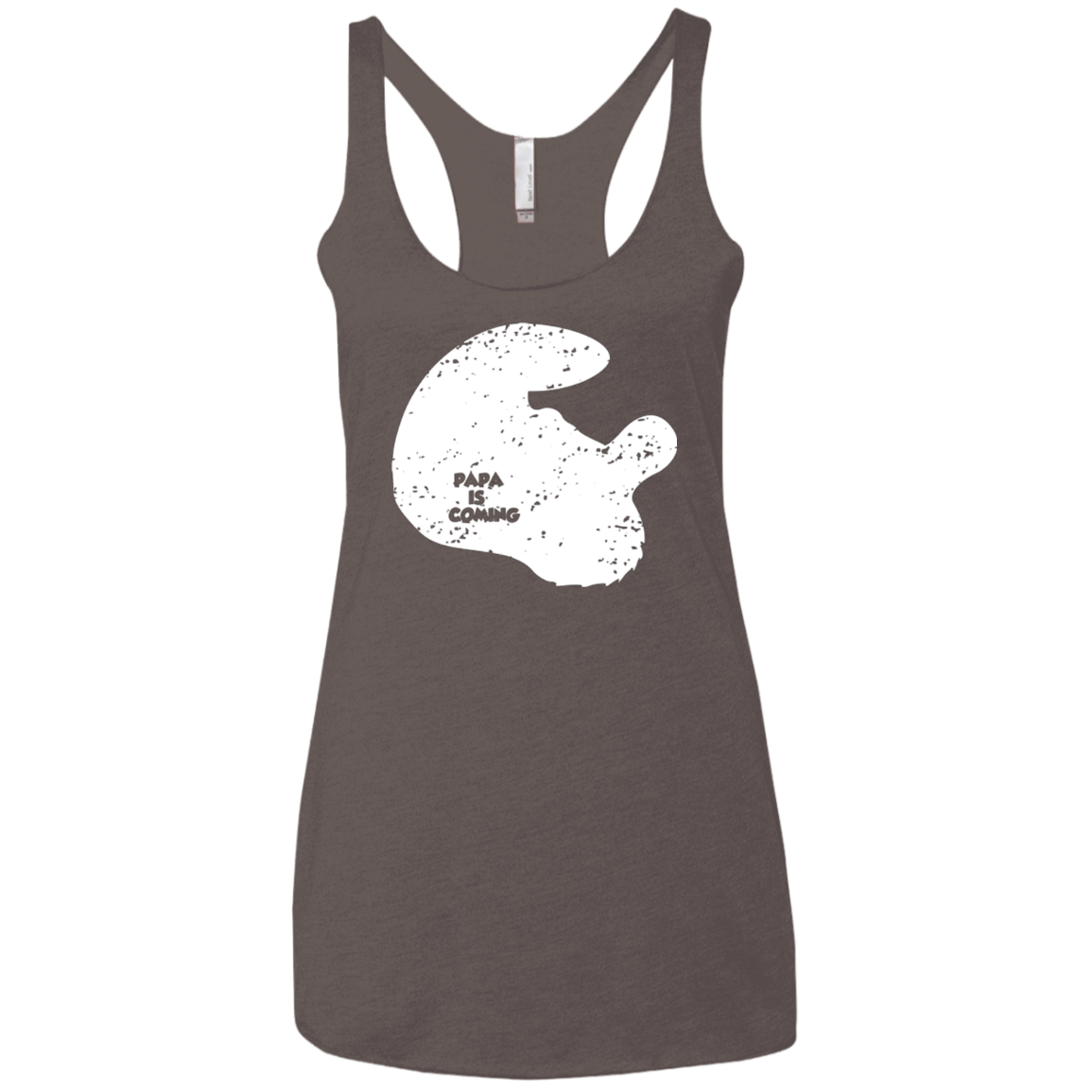 Papa Is Coming Women's Triblend Racerback Tank