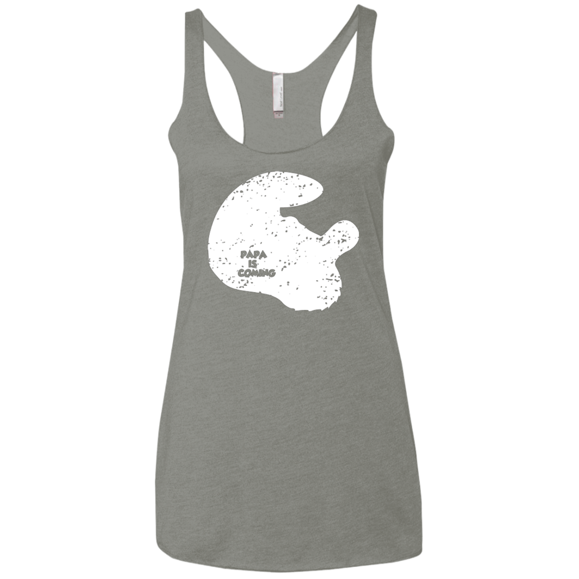 T-Shirts Venetian Grey / X-Small Papa Is Coming Women's Triblend Racerback Tank