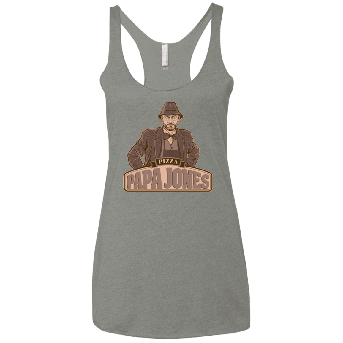 T-Shirts Venetian Grey / X-Small Papa Jones Women's Triblend Racerback Tank