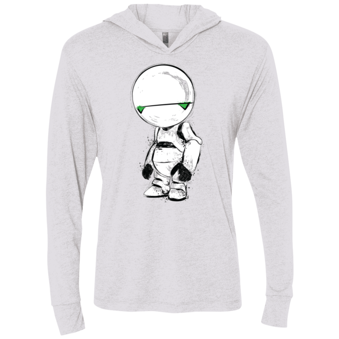 T-Shirts Heather White / X-Small Paranoid Android Triblend Long Sleeve Hoodie Tee
